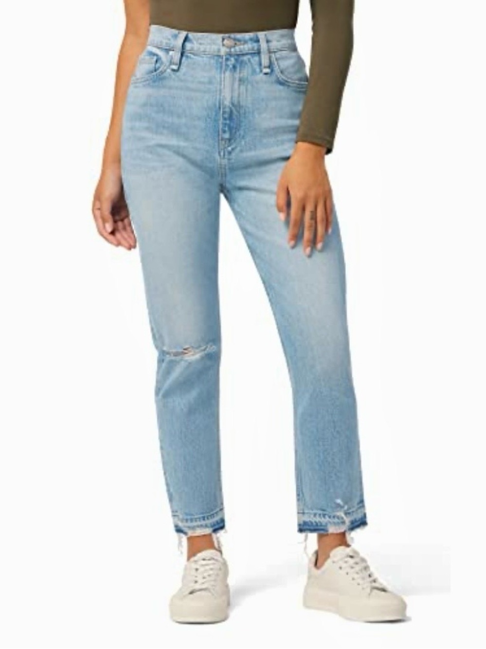 NWT Hudson Harlow High Rise Skinny Cropped Distressed Jeans With Released Hem